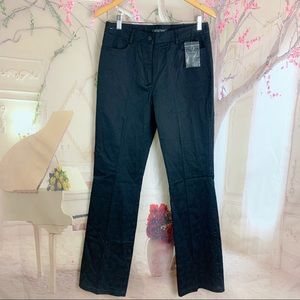 NEW Etcetera Embroidered Textured Black Pants